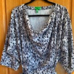 LOGO Lori Goldstein Instant Chic Dress Leopard Animal Print Sz: L